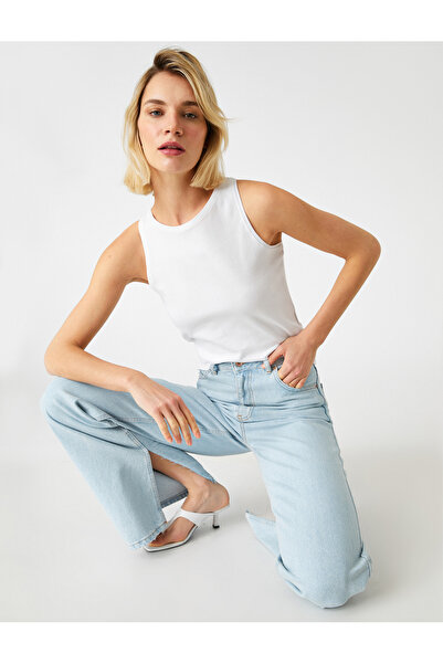 Koton Базова бавовняна майка з вирізом горловини