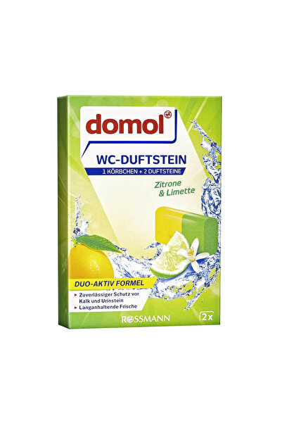 DOMOL Wc Kokusu - Klozet Blok, Askı Aparatlı Limon, 2x40 G 80 G