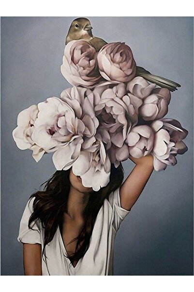 wombhobby Çiçeklenmek Ve Serçe Sayılarla Boyama Seti 60x75 Cm ( Tuval Şasesin...