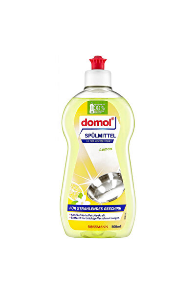 DOMOL Bulaşık Deterjanı Yağ Çözücü Limonlu Konsantre Elde Yıkama 500 ml Sr120...