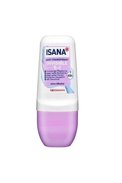 ISANA Invisible Deodorant Roll On Iz Bırakmayan Özel Formül, 48 Saate Kadar Etkili 50 Ml
