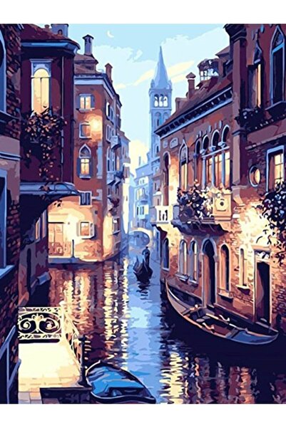 wombhobby Venedik Sayılarla Boyama Seti 40x50 Cm (TUVALE GERİLİ)