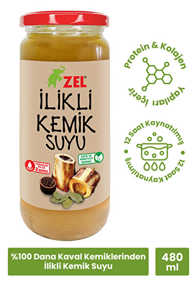 Zel %100 Dana Kaval Kemiklerinden İlikli Kemik Suyu 480 ml – 12 Saat Kaynatılmış