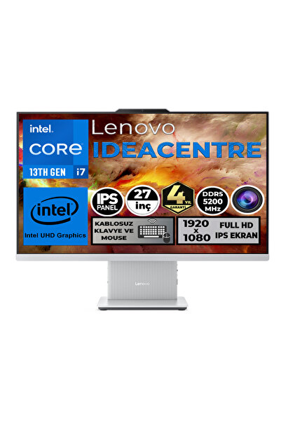 LENOVO IdeaCentre 27IRH9 i7-13620H 32GB 512GB SSD 27" FHD W11P Beyaz All In O...