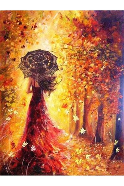 wombhobby Yaprak Dokümü Sayılarla Boyama Seti 40x50 Cm (TUVALE GERİLİ)