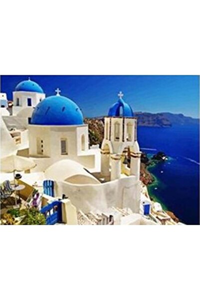 wombhobby Yunan Adaları Sayılarla Boyama Seti(40X50 CM TUVAL ŞASESİNE GERİLİ)