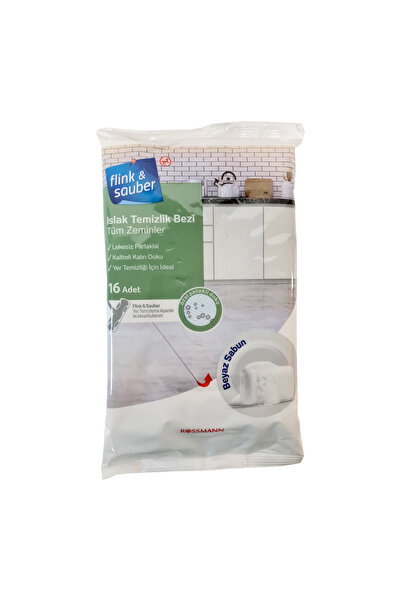 Flink Sauber Islak Yer Bezi, Beyaz Sabun, 16'lı