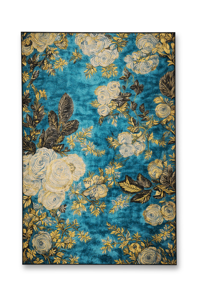Rugs Modern Halı SDT Mavi Çiçek Desenli Dokuma Taban Modern Dekoratif Halı sd...