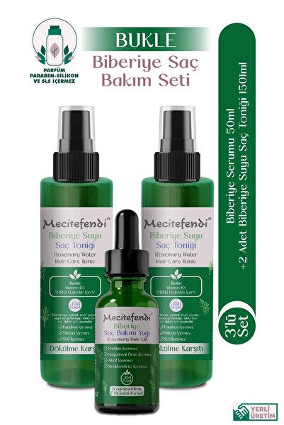 Mecitefendi Biberiye Saç Bakım Seti Bukle - Biberiye Suyu Saç Toniği 11 Ekstr...