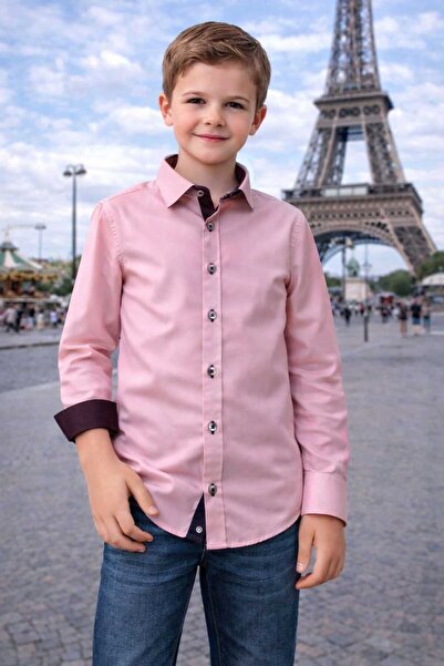 Louis Kids قميص أطفال مدرسي ذو مربعات مستقيمة من ساكس