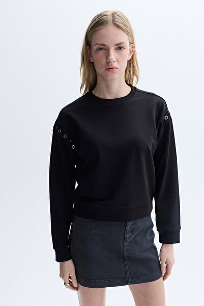 Mudo سترة رياضية بياقة دائرية مع تفاصيل عين الطائر