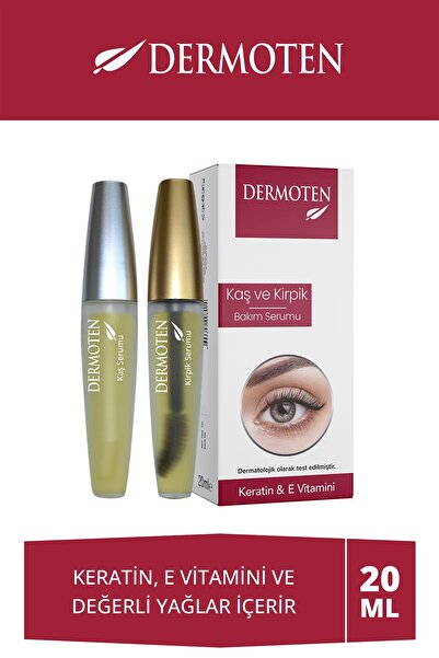 Dermoten Kaş & Kirpik Bakım Serumu, Keratin, E Vitamini Ve Doğal Yağ Içerikli 20 ml