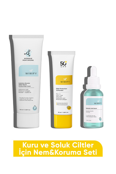 WIWIFY Kuru ve Soluk Ciltler İçin Nem & Koruma Seti