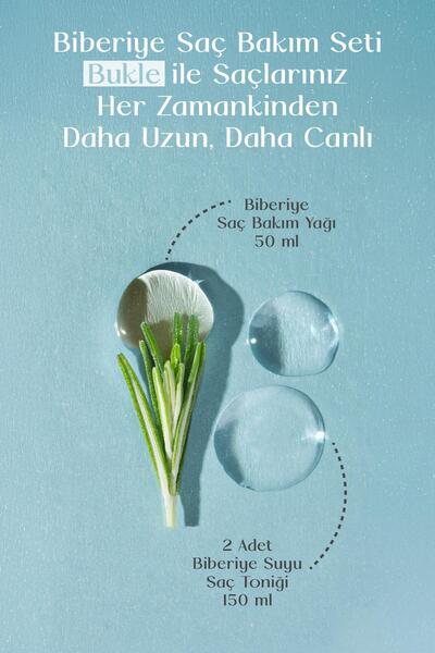 Mecitefendi Biberiye Saç Bakım Seti Bukle - Biberiye Suyu Saç Toniği 11 Ekstraktlı + Biberiye Serumu 50 ml