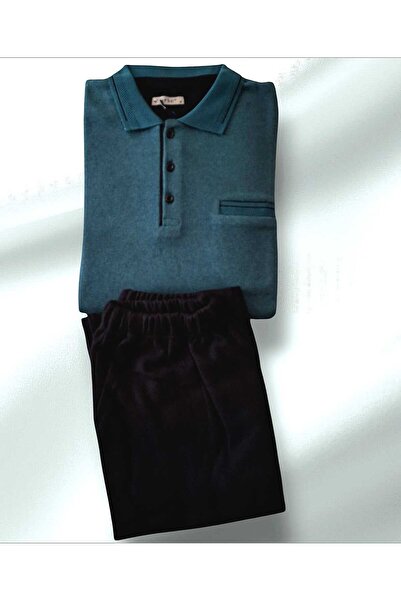 Erse 100% Cotton Thessaloniki Knitted Long Sleeve Men's Pajamas Set Winter