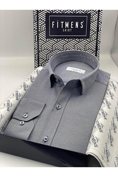 Fitmens قميص رجالي بقصة ضيقة وأكمام طويلة مطرز بعبارة 'أنا محبوب إلى الأبد' م...