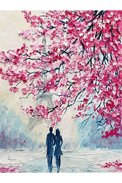 wombhobby Pariste Bahar Sayılarla Boyama Seti 40x50 Cm Çerçevesiz RULO ( Kasn...
