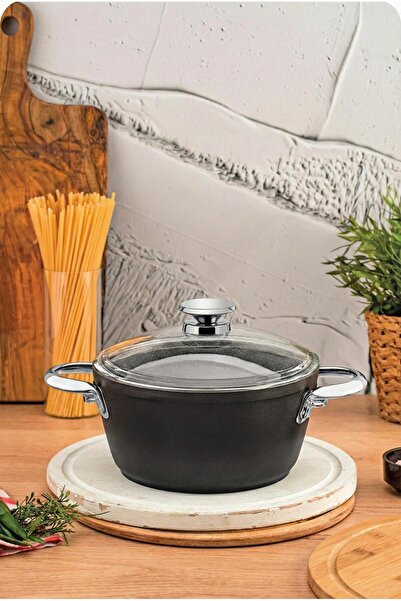 ÖZLİFE Dora 26 cm Granite Deep Single Pot Plain