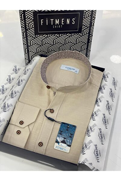 Fitmens قميص رجالي من الكتان بقصة ضيقة من هاكم ياكا مع علبة هدايا FS-003042 -...