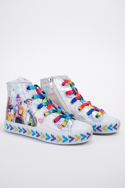 Scarpe Magiche Girl's Hologram Glitter High Ankle Sneakers (Not Lighted Up, S...