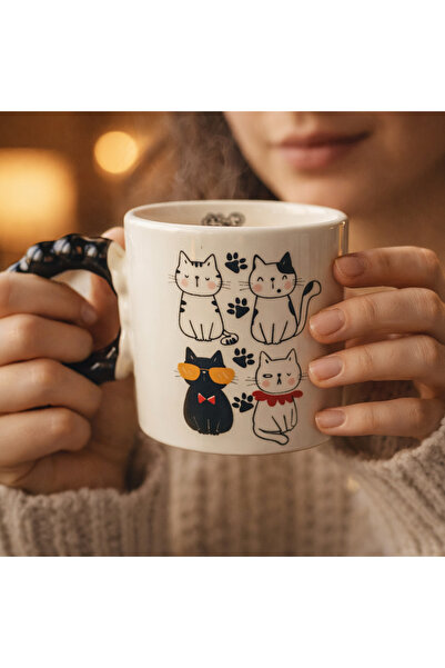 Evidea Kitchen Love Cat Friends Kupa - Renkli - 270 ml