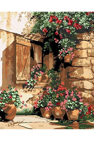 wombhobby Bahar Çiçekleri Sayılarla Boyama Seti 50x65 cm Çerçevesiz RULO ( Ka...