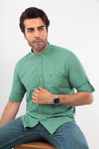 Fitmens قميص رجالي من الكتان بقصة ضيقة من هاكم ياكا مع علبة هدايا FS-003042 -...