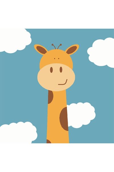 wombhobby Gezgin Zürafa Sayılarla Boyama Seti 20x20 Cm Çerçevesiz RULO ( Kasn...