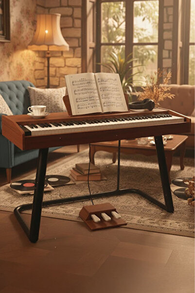 Midex Plx-125or taşınabilir Dijital Piyano Tuş Hassasiyetli 88 Tuş Bluetooth (stand Ve kulaklık Ile)