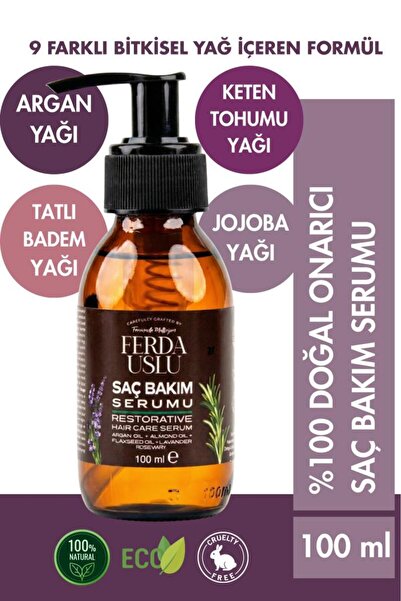 Ferda Uslu Premium Argan Yağlı Saç Besleyici & Onarıcı Serum - Jojoba + Badem...