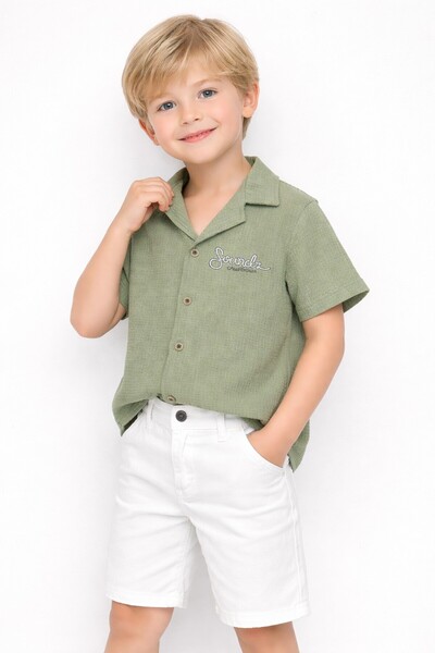 Chicsy Baby Stylish Shirt and Adjustable Waist Short-Sleeved Shorts 2-Piece S...
