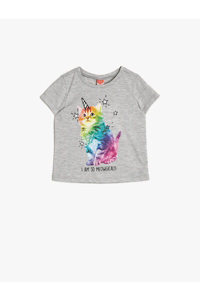 Koton طفلة تي شيرت أبيض