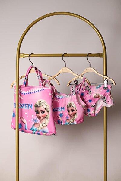 Booni Jooni ملابس السباحة الوردية المجمدة مع الحقيبة