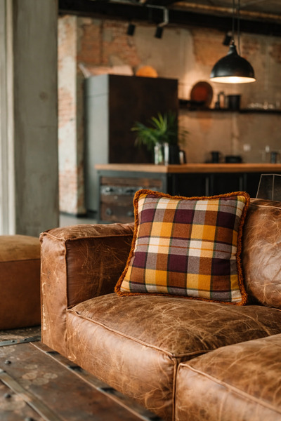 Alacastore Plaid Throw Pillow Cover Ethnic Bohemian Modern Yellow Brown Plush...