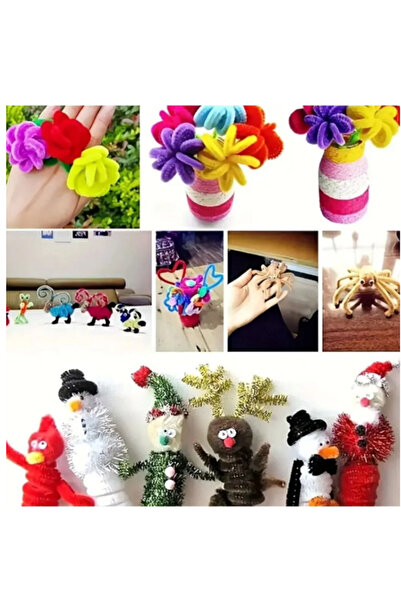 Kezban Tekstil HAKİ YEŞİL Şönil 1.Cİ Kalite Dekoratif Tüylü Tel 30 CM- 25 ADET