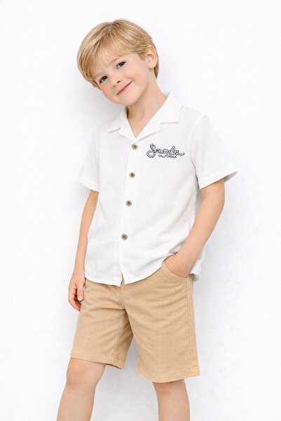 Chicsy Baby Tarz Gömlekli  Belden Ayarlanabilir Kısa Kollu Şortlu 2'li Takım ...