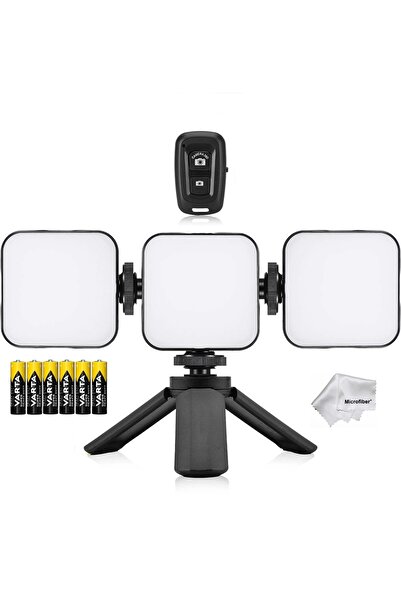 AZT Puluz PU529B 3x 64 Led Light 5w 800 Lümen Sürekli Işık Mini Tripod ve Kum...