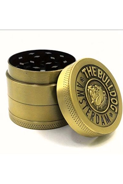REKS ÖĞÜTÜCÜ The Bulldog Yuvarlak Gold Metal Baharat Öğütücü 4 Katmanlı Çinko...