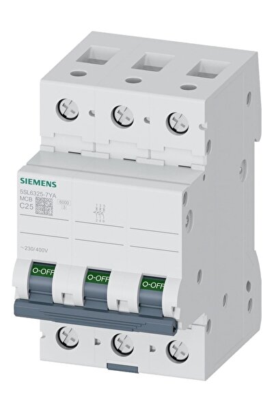 Siemens 5SL6325-7YA | 3 Faz 25A C Tipi 6kA Trifaze Otomatik Sigorta