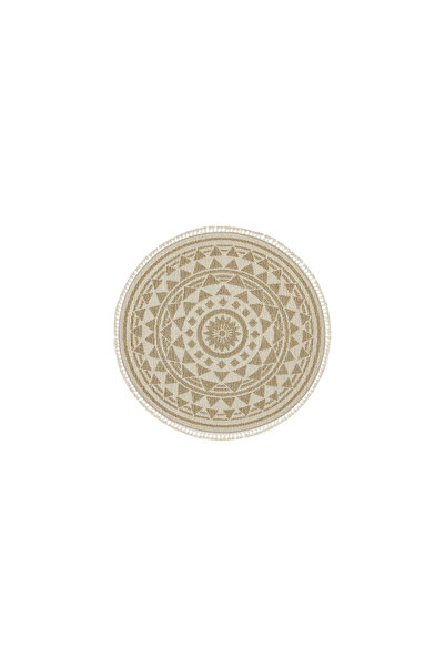 Kelebek Dekor Beige Myra Round Halı