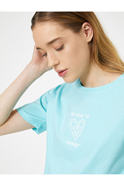 Koton Μπλουζάκι με κοντό μανίκι με λαιμόκοψη