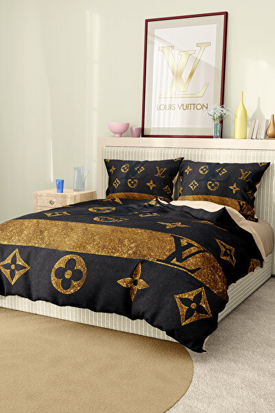 Marcalanya طقم غطاء لحاف مزدوج من نسيج القطن والساتان 6 قطع طقم غطاء لحاف بطب...