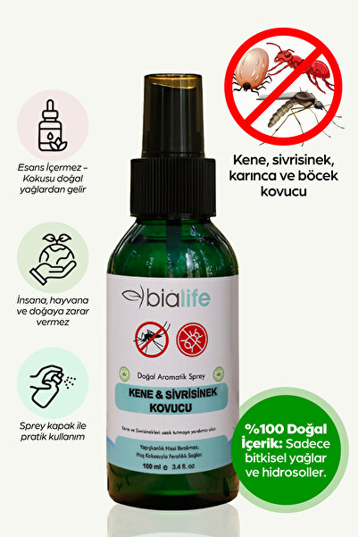 bialife Kene & Sivrisinek Kovucu Doğal Aromatik Sprey 100 Ml - Doğal Sivrisin...
