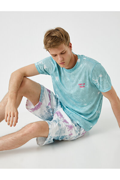 Koton Pánské tričko s bílým vzorem 1YAM11603HK