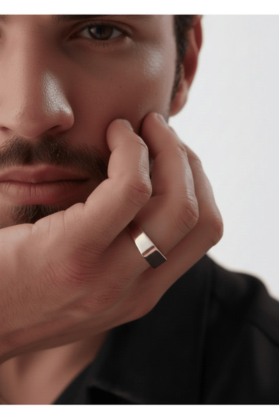 Ricco Jewellery 14 K Gold Kaplama 925 Ayar Gümüş Ayarlanabilir Küt El Yapımı Yüzük