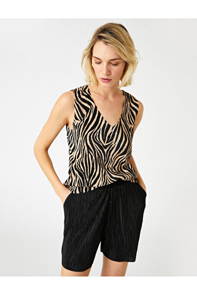 Koton Αθλητής με μοτίβο ζέβρας με λαιμόκοψη σε σχήμα V