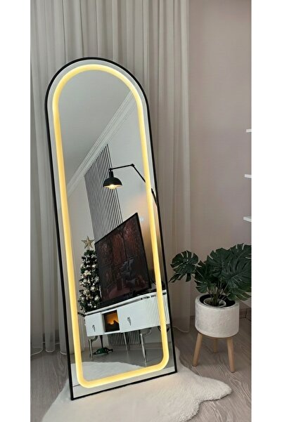 ESEN HOMEE Siyah Çerçeveli Günışığı Ledli Oval Boy Aynası 60x180 cm