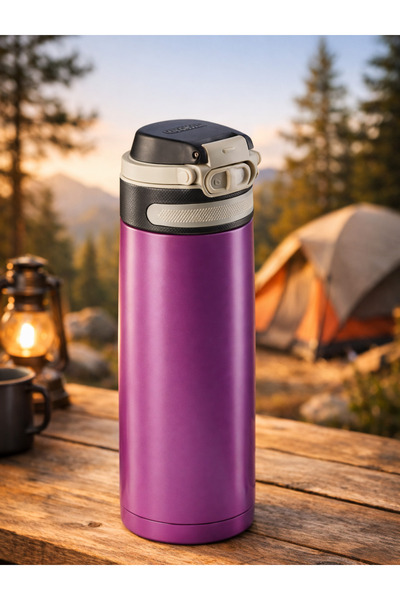 Leifheit Termos 600ml Mor Matara Sofra Yalıtım Kupa 6 Saat Sıcak Yumuşak Kavr...