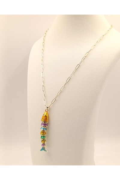 D&D Renkli balık kolye(çelik)