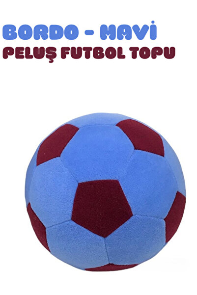 esdishopping Peluş Futbol Topu Bordo-Mavi Yumuşak Peluş Top 20x20cm